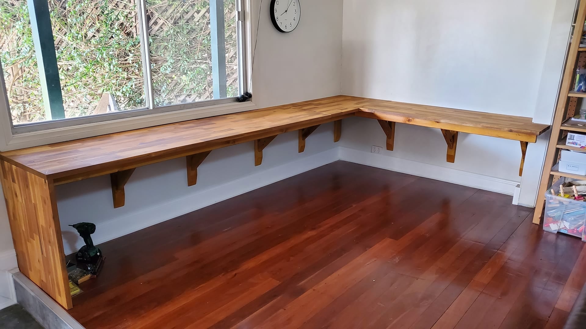 Custom wall desk build by Woodhaven Home Improvement Branxton